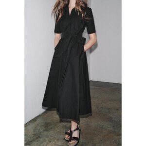 ZARA ZW COLLECTION POPLIN MIDI DRESS